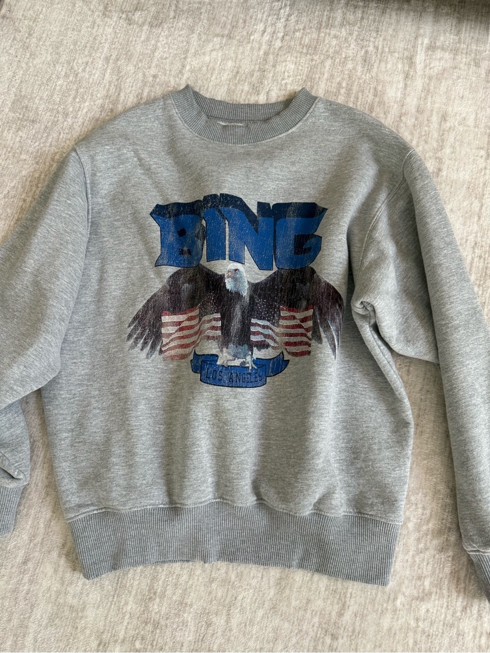 Anine Bing Eagle Graphic Crewneck Sweater Sz XS